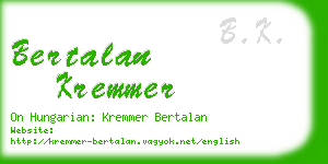 bertalan kremmer business card